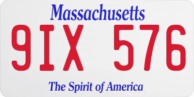 MA license plate 9IX576