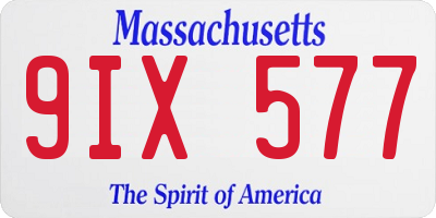 MA license plate 9IX577