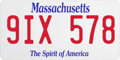 MA license plate 9IX578