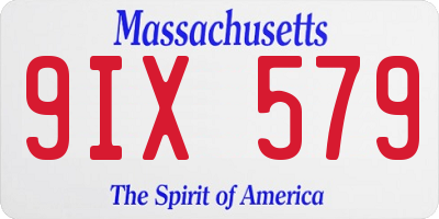 MA license plate 9IX579