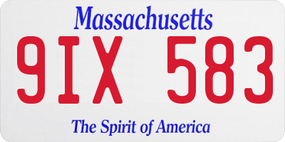 MA license plate 9IX583