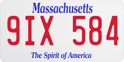 MA license plate 9IX584