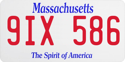 MA license plate 9IX586