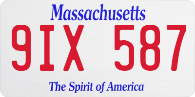 MA license plate 9IX587