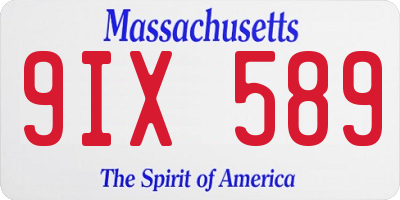 MA license plate 9IX589