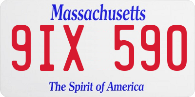 MA license plate 9IX590