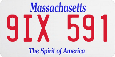 MA license plate 9IX591