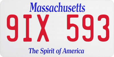 MA license plate 9IX593