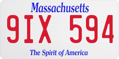 MA license plate 9IX594
