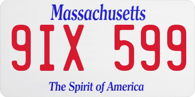 MA license plate 9IX599