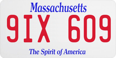 MA license plate 9IX609