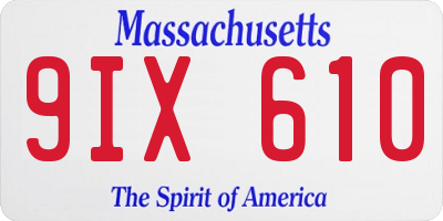 MA license plate 9IX610