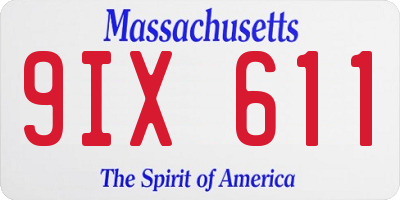 MA license plate 9IX611