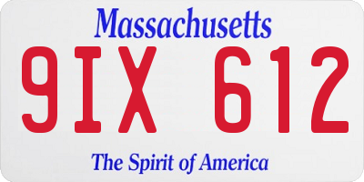 MA license plate 9IX612