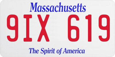 MA license plate 9IX619