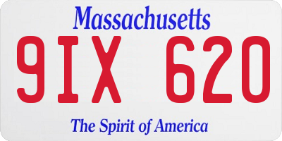 MA license plate 9IX620