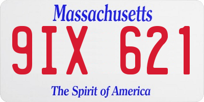 MA license plate 9IX621