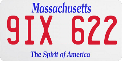 MA license plate 9IX622