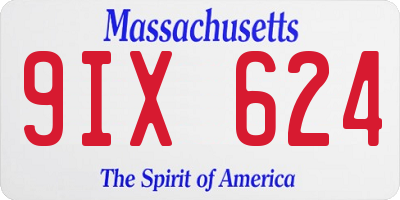 MA license plate 9IX624