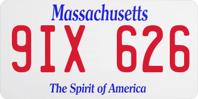 MA license plate 9IX626