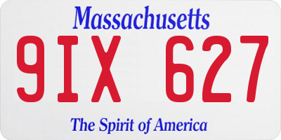 MA license plate 9IX627