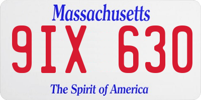MA license plate 9IX630