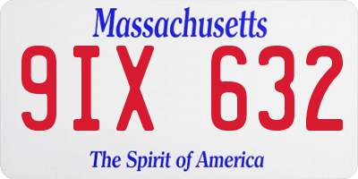MA license plate 9IX632