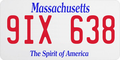 MA license plate 9IX638