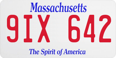 MA license plate 9IX642