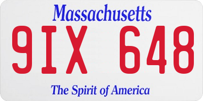 MA license plate 9IX648