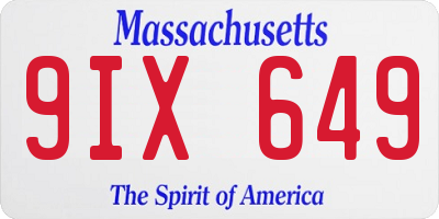 MA license plate 9IX649