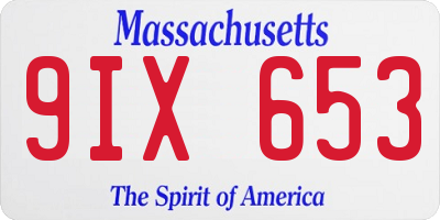 MA license plate 9IX653