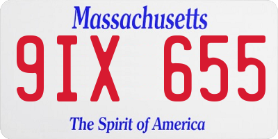 MA license plate 9IX655