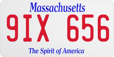 MA license plate 9IX656