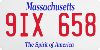 MA license plate 9IX658
