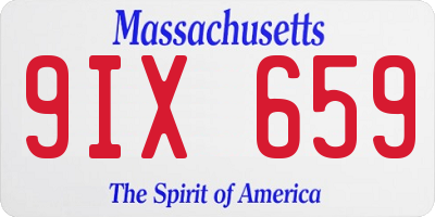 MA license plate 9IX659