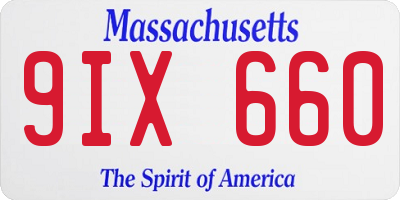 MA license plate 9IX660
