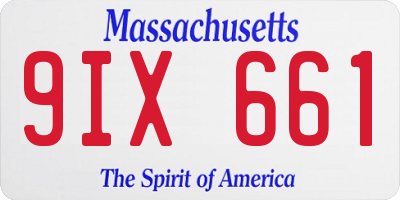 MA license plate 9IX661