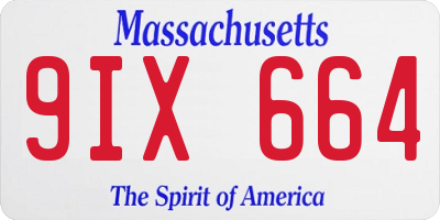 MA license plate 9IX664