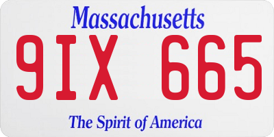 MA license plate 9IX665