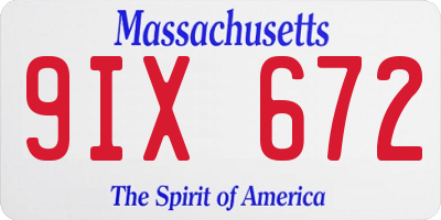 MA license plate 9IX672