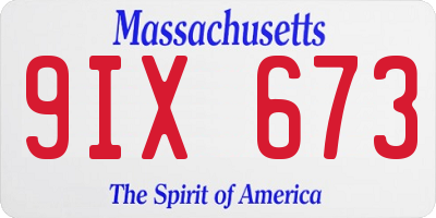 MA license plate 9IX673