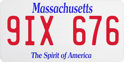 MA license plate 9IX676