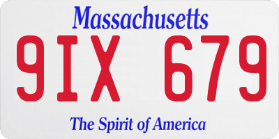 MA license plate 9IX679