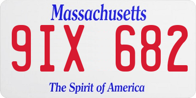 MA license plate 9IX682