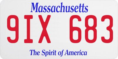 MA license plate 9IX683