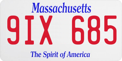MA license plate 9IX685