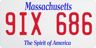 MA license plate 9IX686