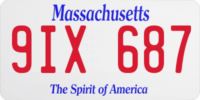 MA license plate 9IX687