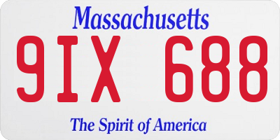MA license plate 9IX688